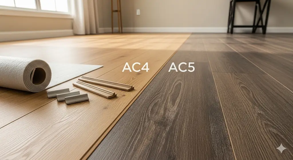 Suelo laminado en pisos de alquiler y turísticos: AC4 vs AC5, manta y remates que marcan la diferencia